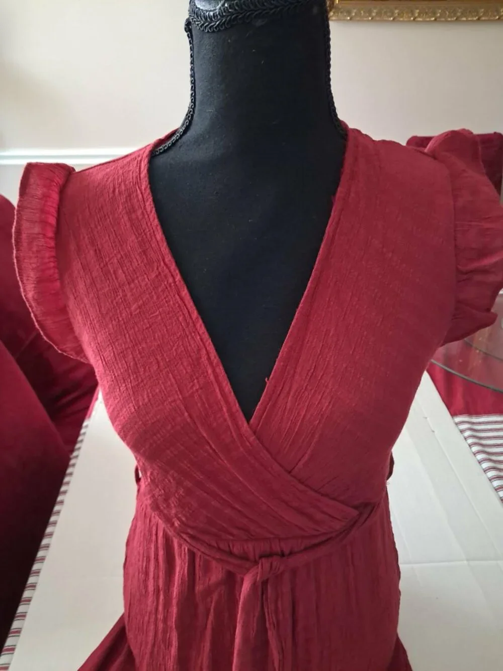 SHEIN Unity Women’s Surplice Neck Self-Tie Ruffle A-Line Dress Size M - Picture 4 of 10